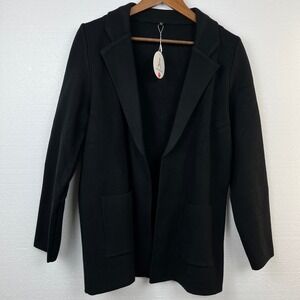 ANRABESS Womens XL‎ Black Knit Blazer Cardigan Open Front NWT